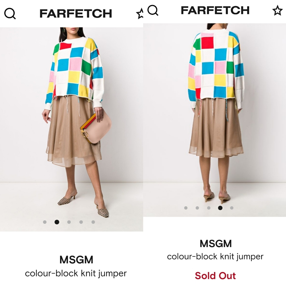 MSGM colour-block knit jumper/sweaters